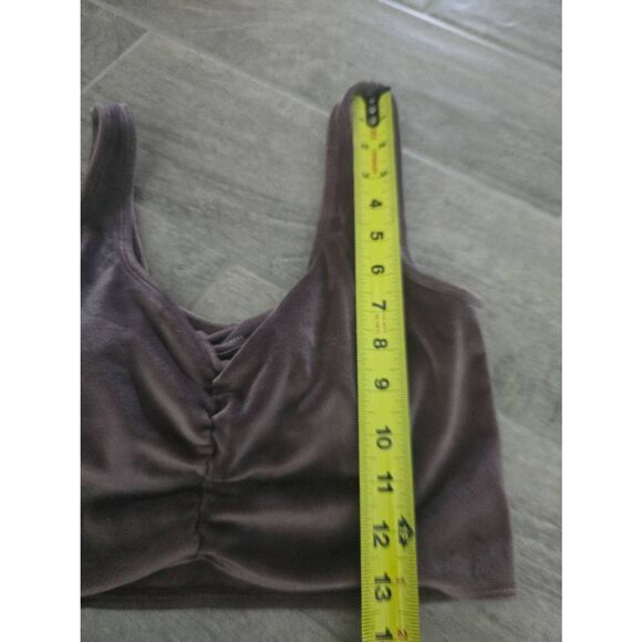 Gilly Hicks Velour Bralette Crop Top Purple Size Medium - Picture 3 of 6